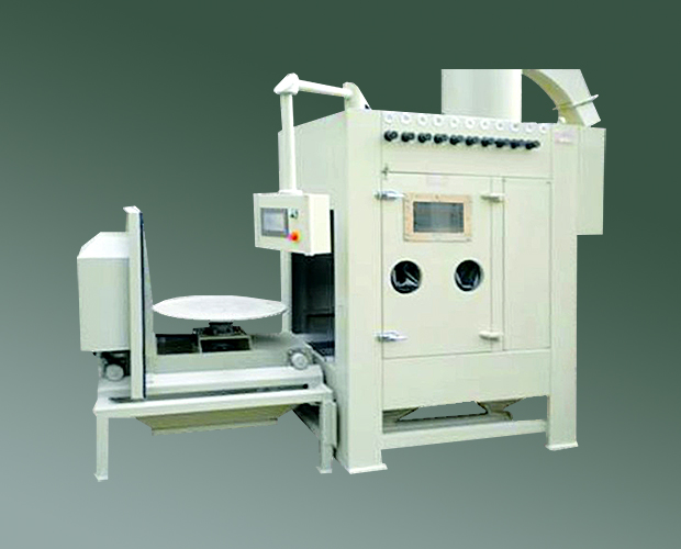 石英坩堝專用噴砂機，電動轉(zhuǎn)臺自動噴砂機